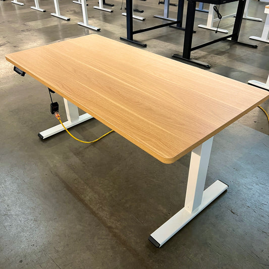 55"x28" Oak Color Electric Standing Desk (DUAL MOTOR)